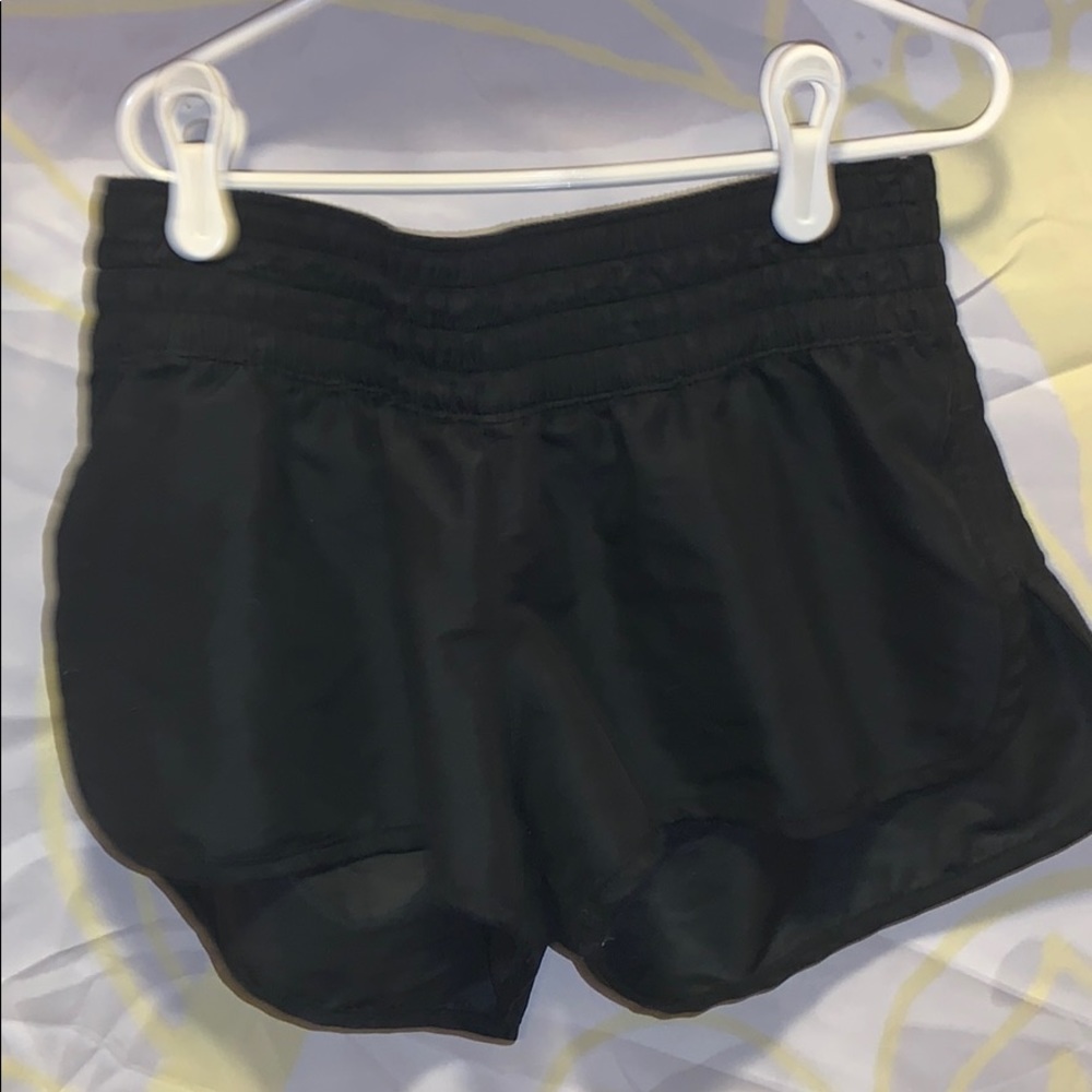 Black track running shorts